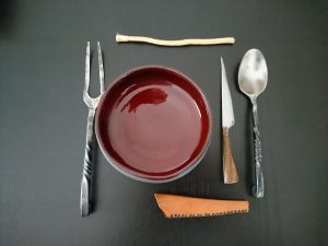 Utensils and bowl