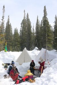 A camp in the snow, by Harrison Dreeves